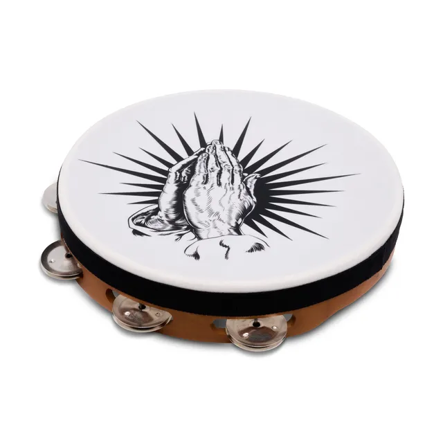latin-percussion-praying-hands-tamburello-10-in-mogano-8-sonagli image 1