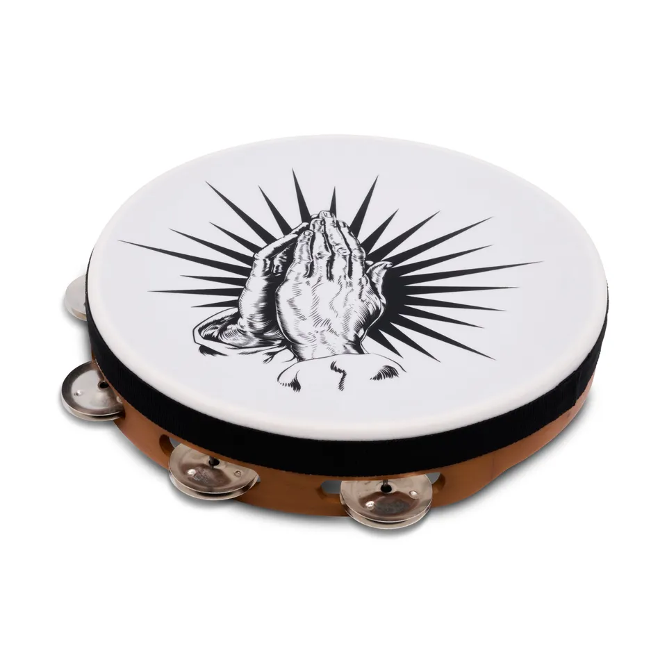 latin-percussion-praying-hands-tamburello-10-in-mogano-8-sonagli image 1