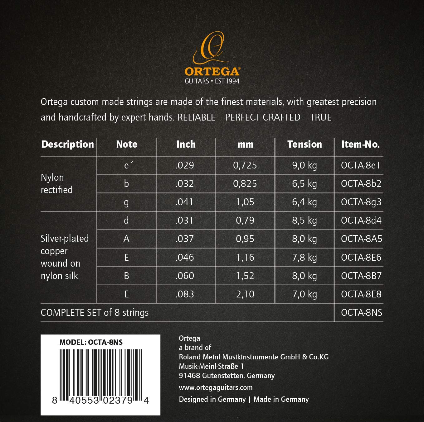 ortega-guitars-octa-8ns-set-8-corde-nylon-rame-argentato-pyramid image 2