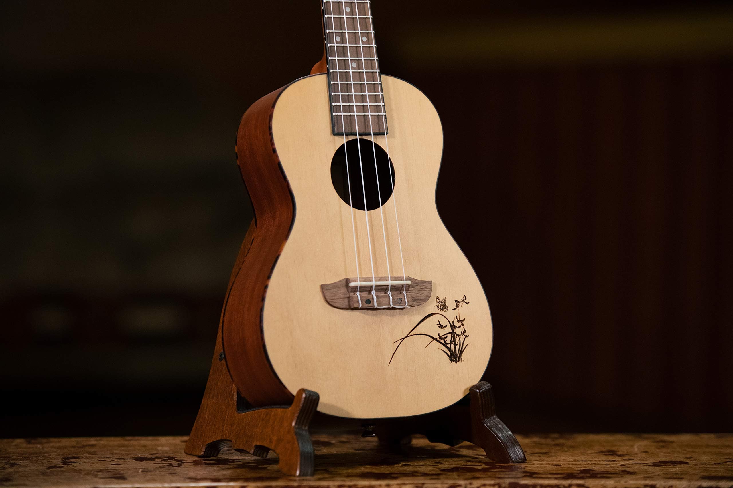 ortega-guitars-ru5-bonfire-series-ukulele-concerto-abete-sapele-natural image 3