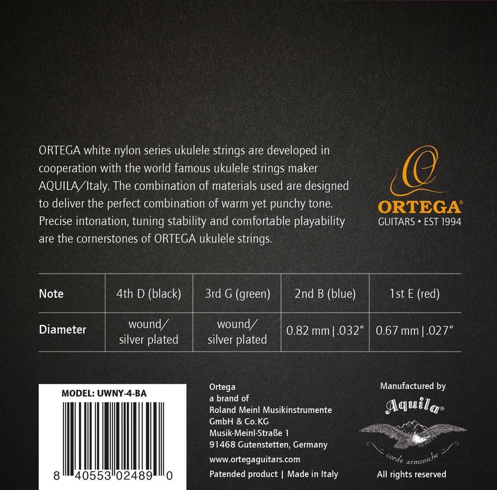 ortega-uwny-4-ba-corde-per-ukulele-baritono-nylon-aquila-accordatura-re image 3