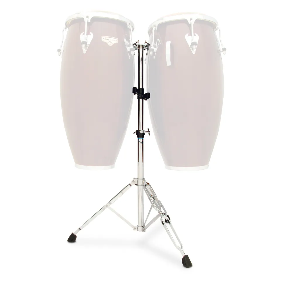 latin-percussion-matador-supporto-doppio-per-conga-regolabile-cromato image 1