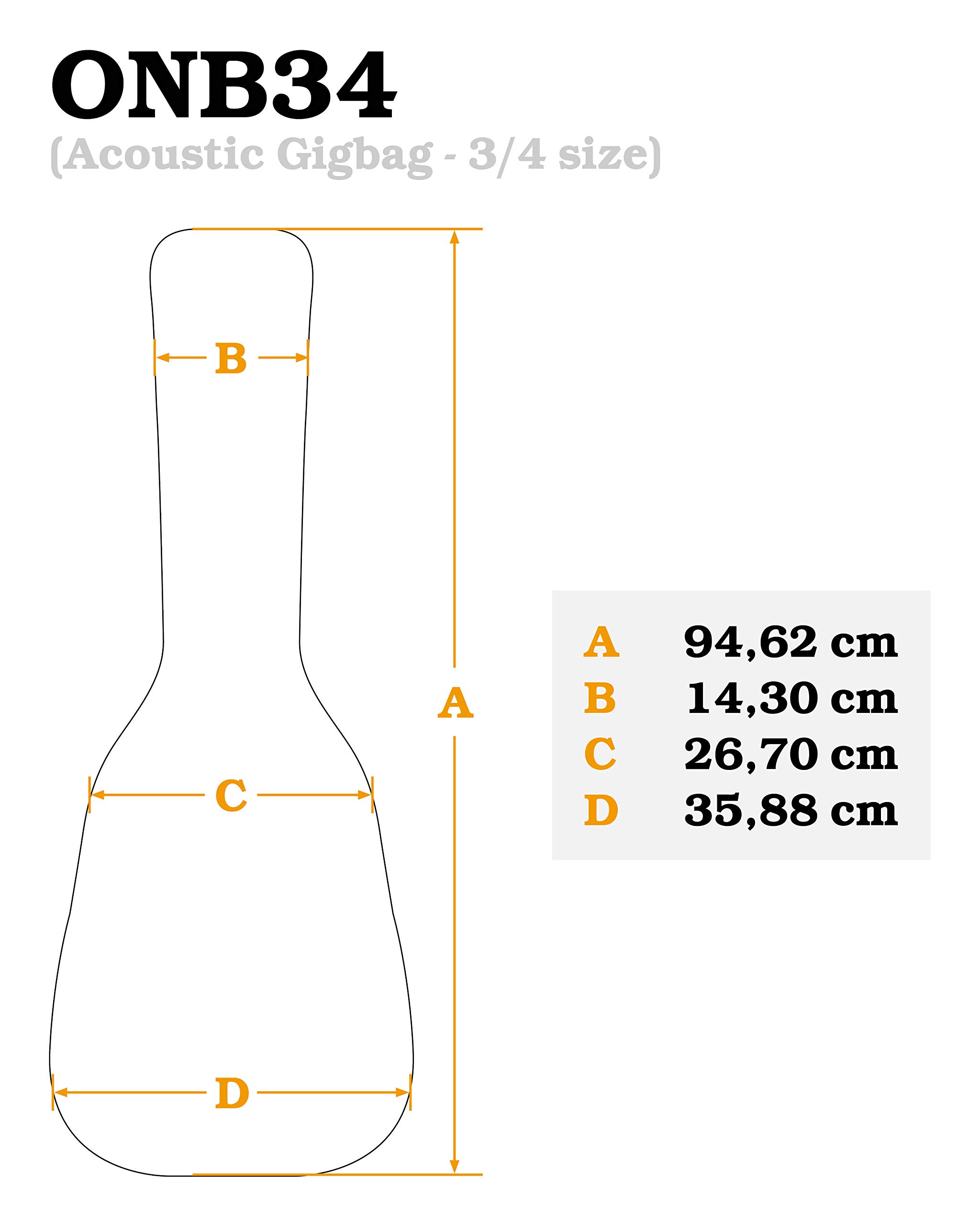 ortega-guitars-onb34-custodia-nera-per-chitarra-classica-3-4-in-nylon-imbottita image 2