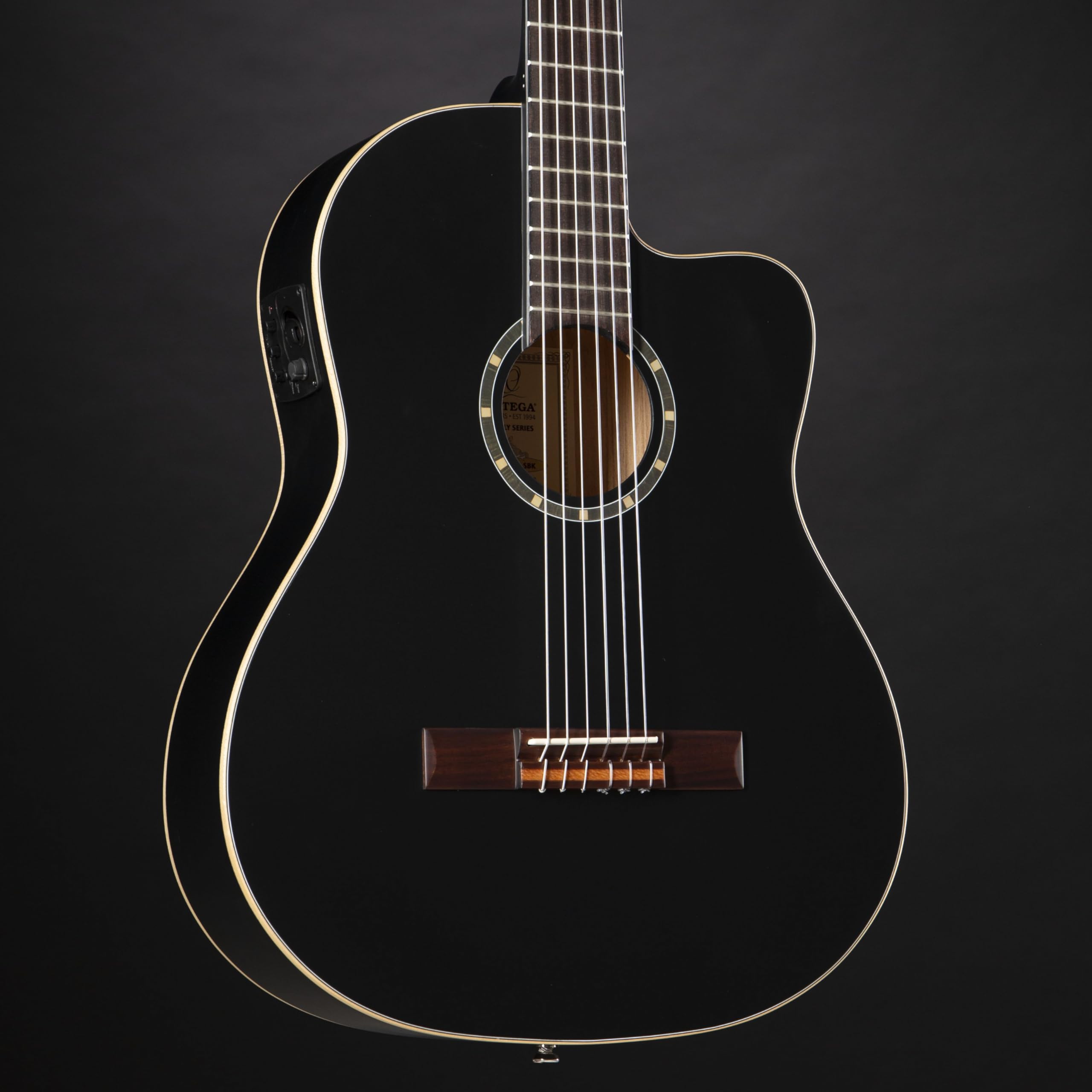 ortega-guitars-rce125sn-sbk-chitarra-classica-thinline-elettro-acustica-slim-nec image 6