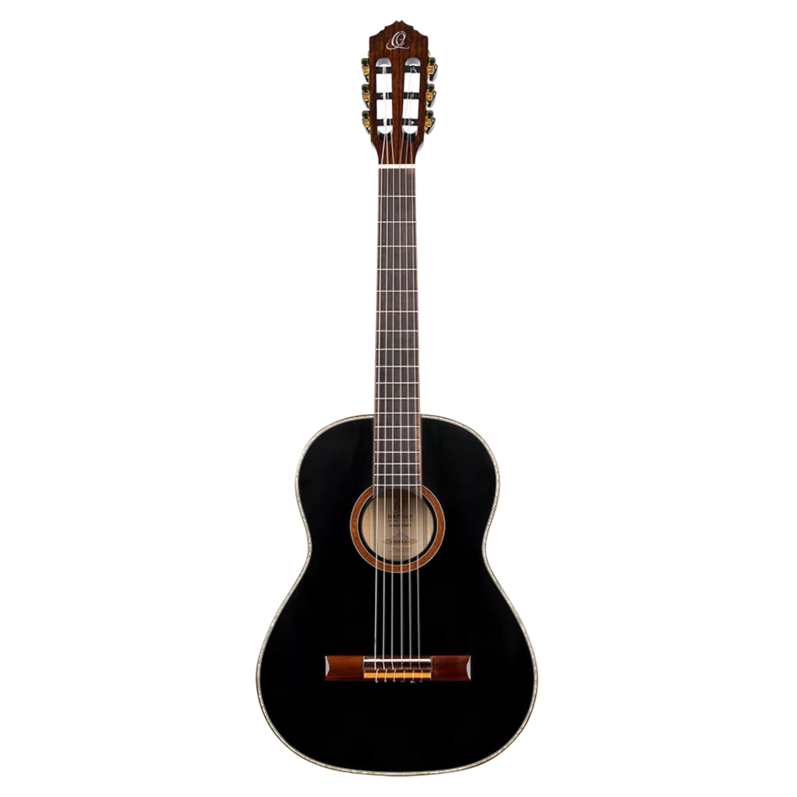 ortega-guitars-r221bk-3-4-chitarra-classica-concerto-3-4-nera-mogano-abete-con-g image 3