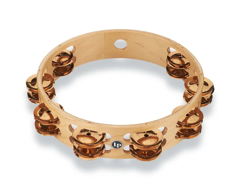 latin-percussion-pro-tamburello-10-doppia-fila-bronzo image 1