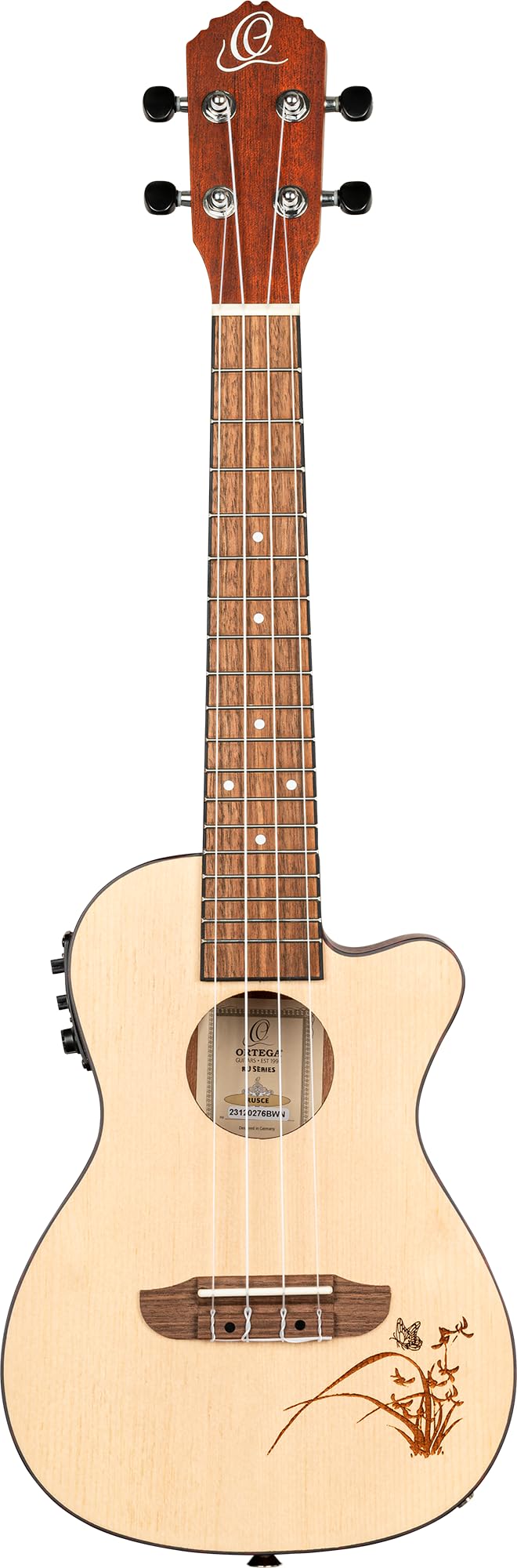 ortega-guitars-ru5ce-ukulele-concerto-elettrificato-cutaway-natural-bonfire-seri image 2