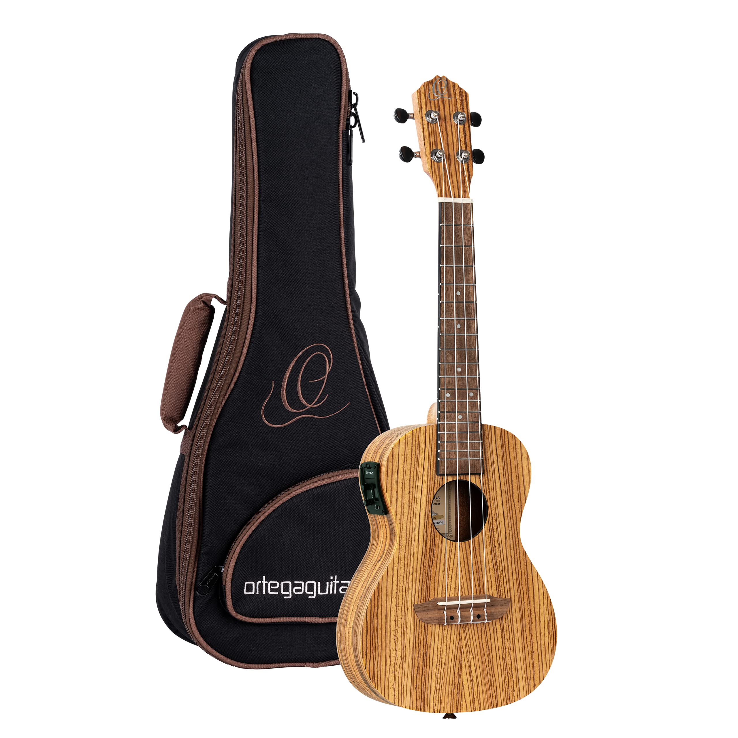 ortega-guitars-rfu11ze-ukulele-concerto-elettrificato-zebrawood-con-borsa image 1