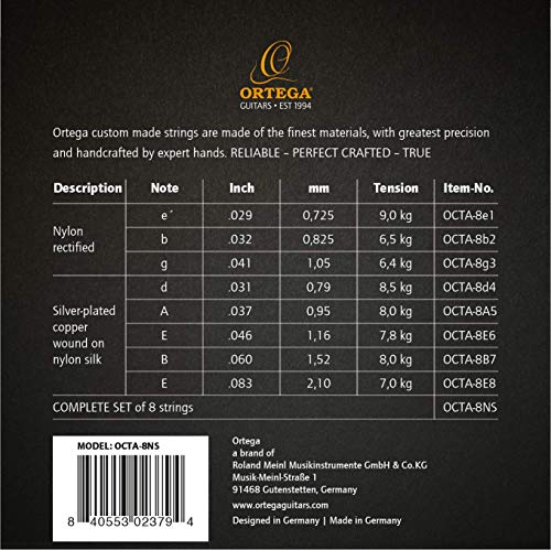 ortega-guitars-octa-8ns-set-8-corde-nylon-rame-argentato-pyramid image 4
