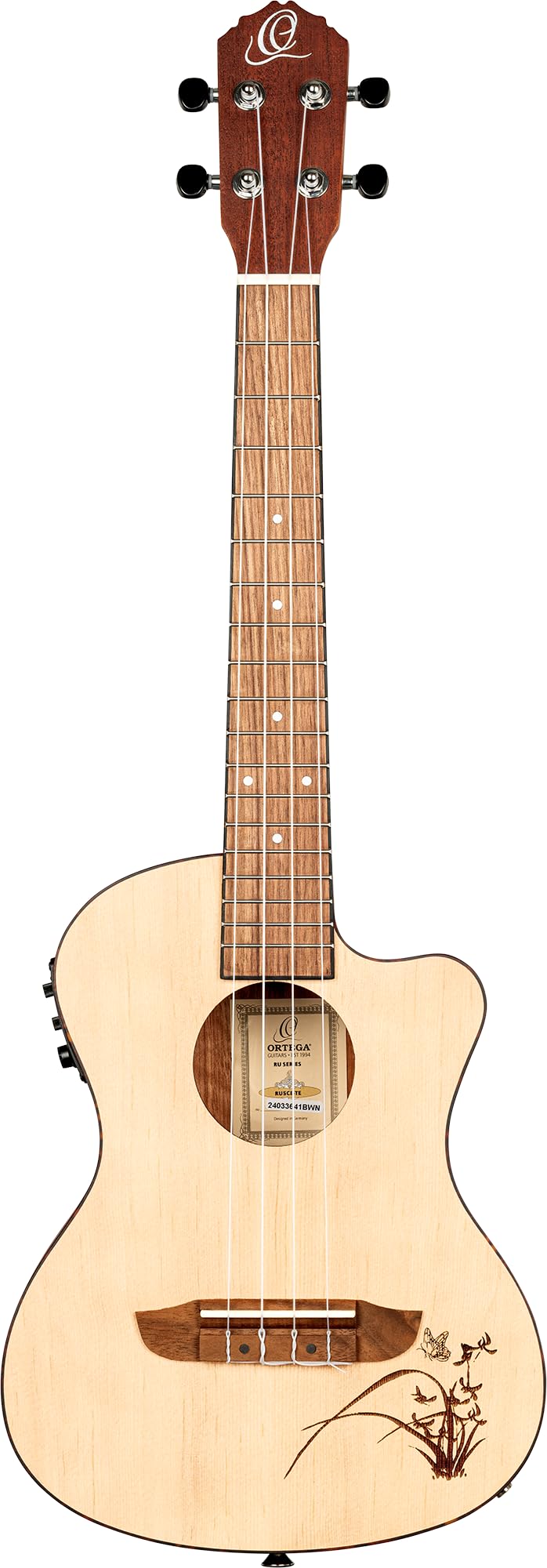 ortega-guitars-ru5ce-te-ukulele-tenore-elettrificato-abete-sapele-naturale image 2