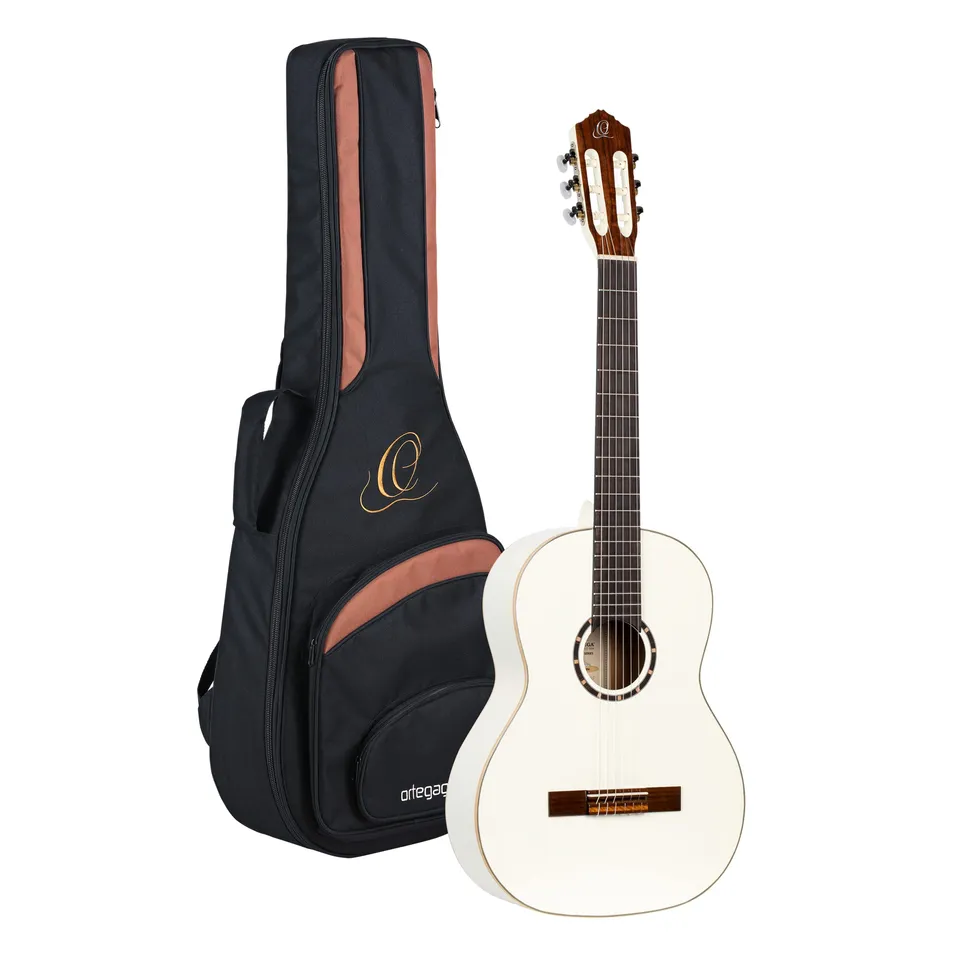 ortega-guitars-r121wh-family-series-chitarra-classica-4-4-bianca-con-gig-bag image 1
