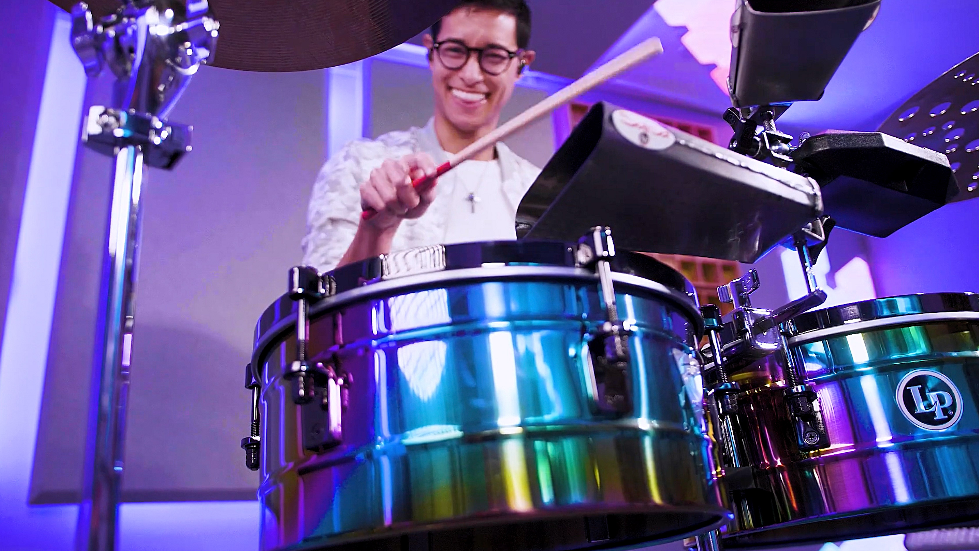 latin-percussion-tony-succar-timbales-14-e-15-rainbow-chrome image 3