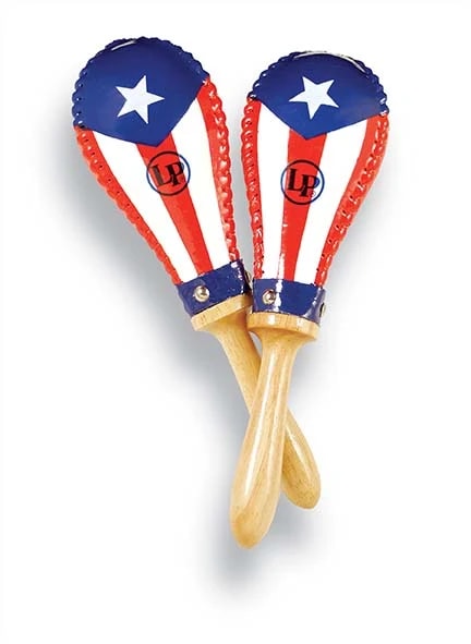latin-percussion-maracas-in-rawhide-salsa-bandiera-porto-rico-coppia image 2