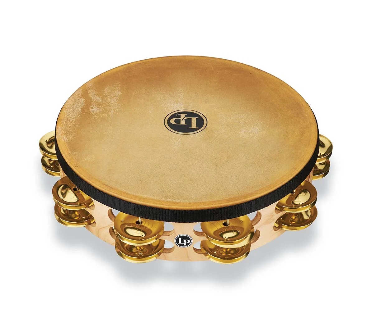 latin-percussion-pro-tamburello-10-doppia-fila-ottone-con-pelle-e-borsa image 2