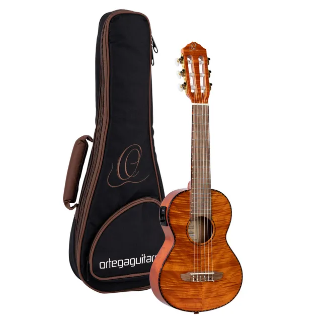 ortega-guitars-rgle18fmh-guitarlele-elettro-acustica-mini-travel-flamed-mahogany image 1