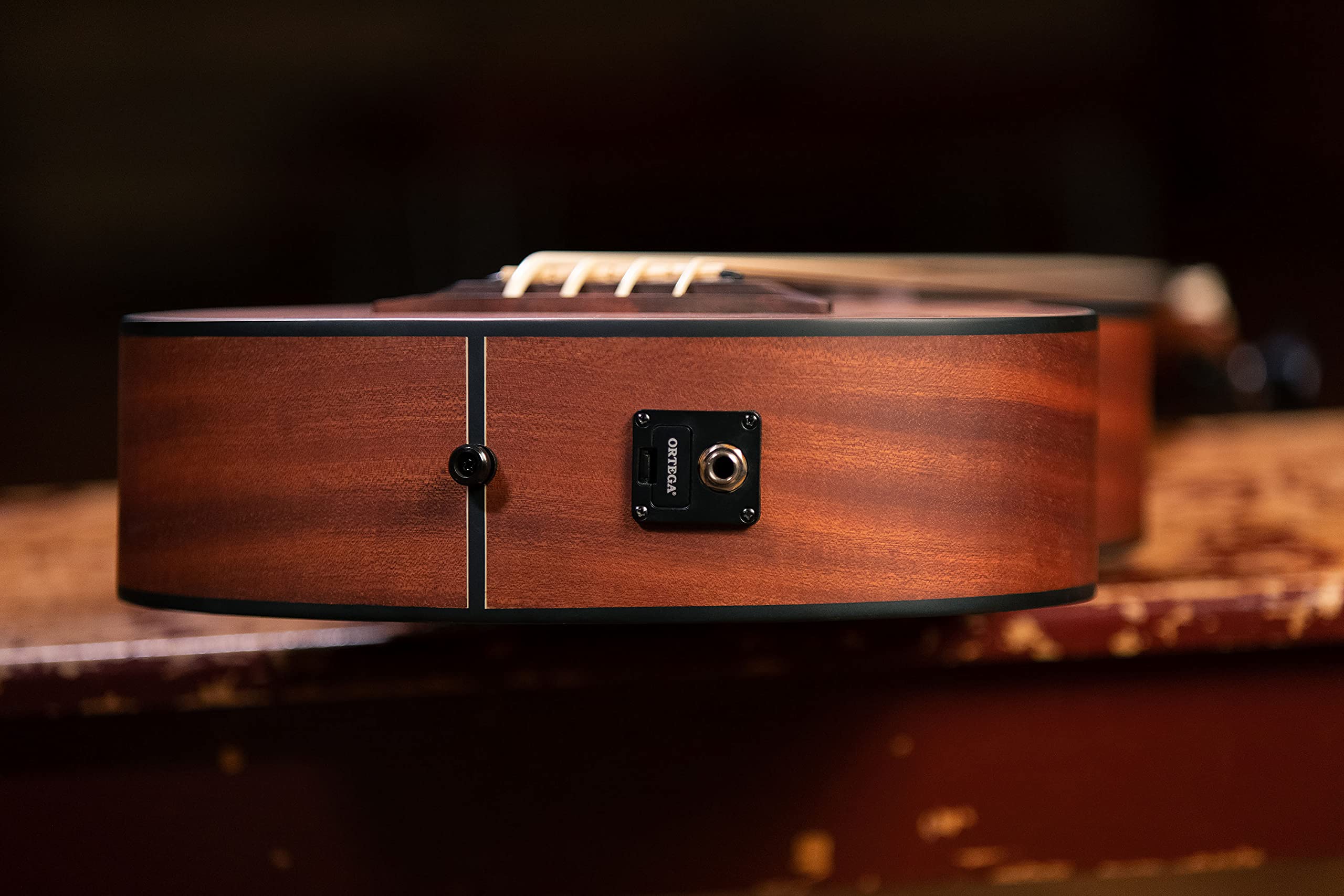 ortega-guitars-lizard-series-lizzy-pro-uke-bass-travel-fretless-elettro-acustico image 8
