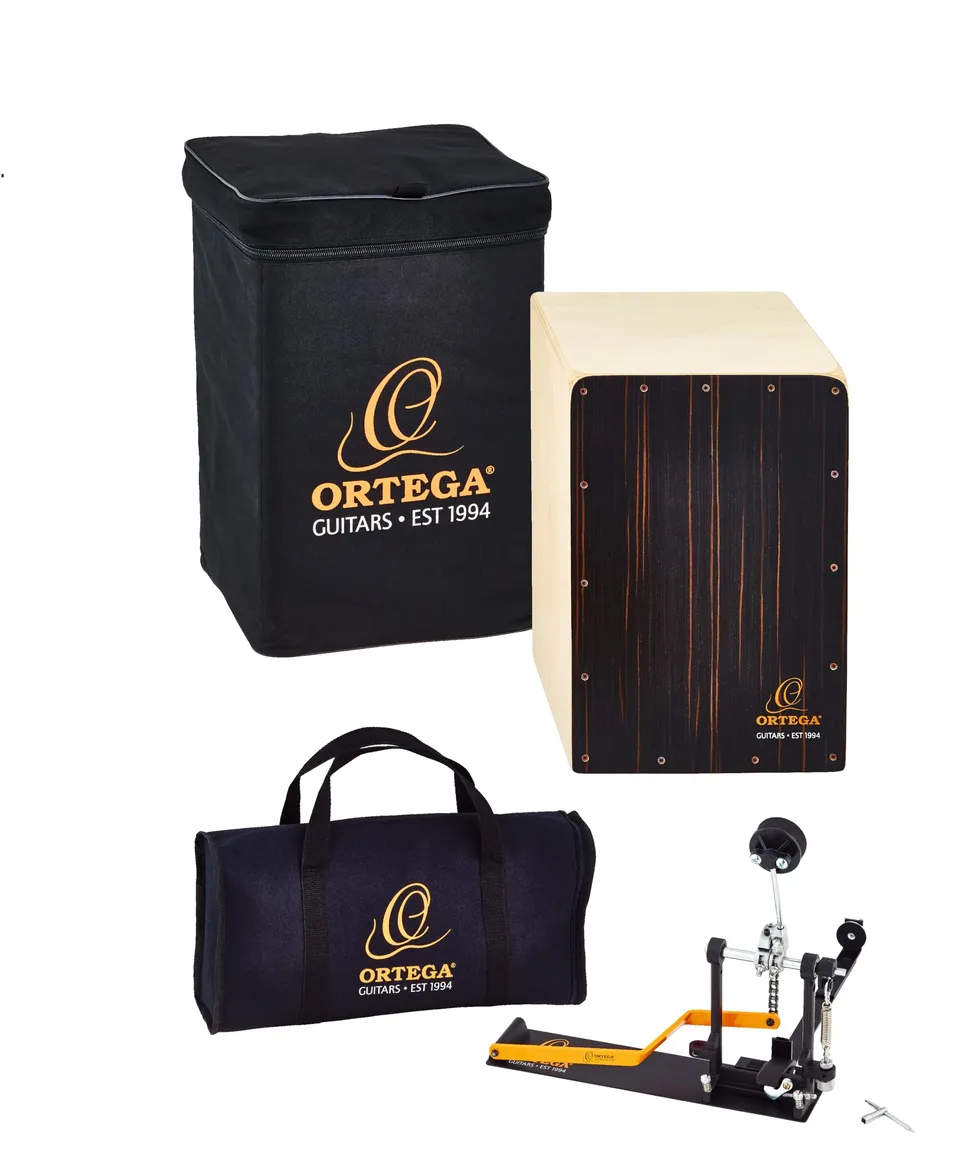 ortega-guitars-ostbcj-bu-stomp-box-cajon-bundle-con-pedale-amara-e-betulla-balti image 1