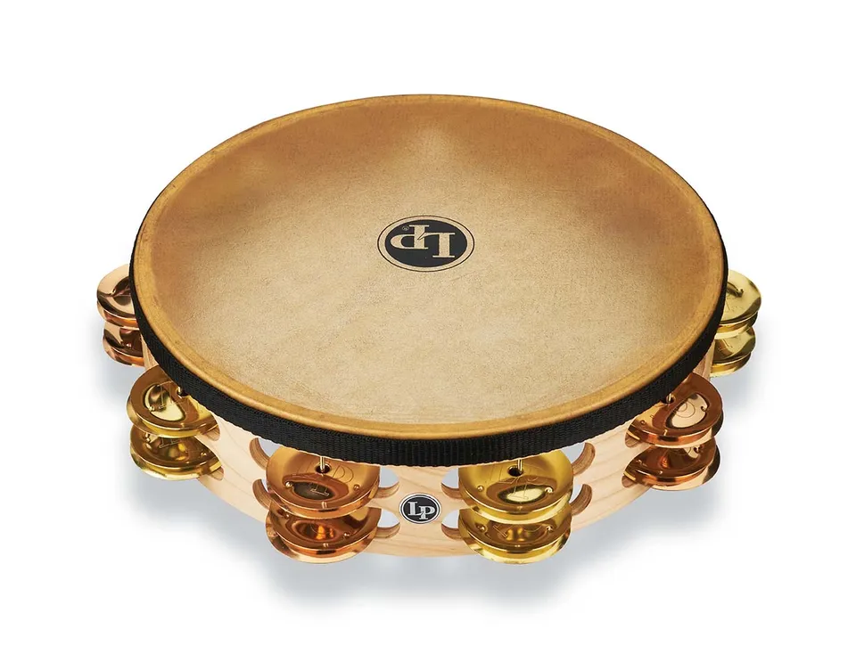 latin-percussion-pro-tambourine-10-doppia-corona-jingles-ottone-bronzo image 1