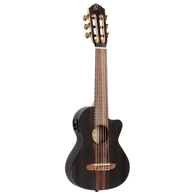 ortega-guitars-rgl5eb-ce-guitarlele-elettro-acustica-6-corde-ebano-mogano-mini-t image 1