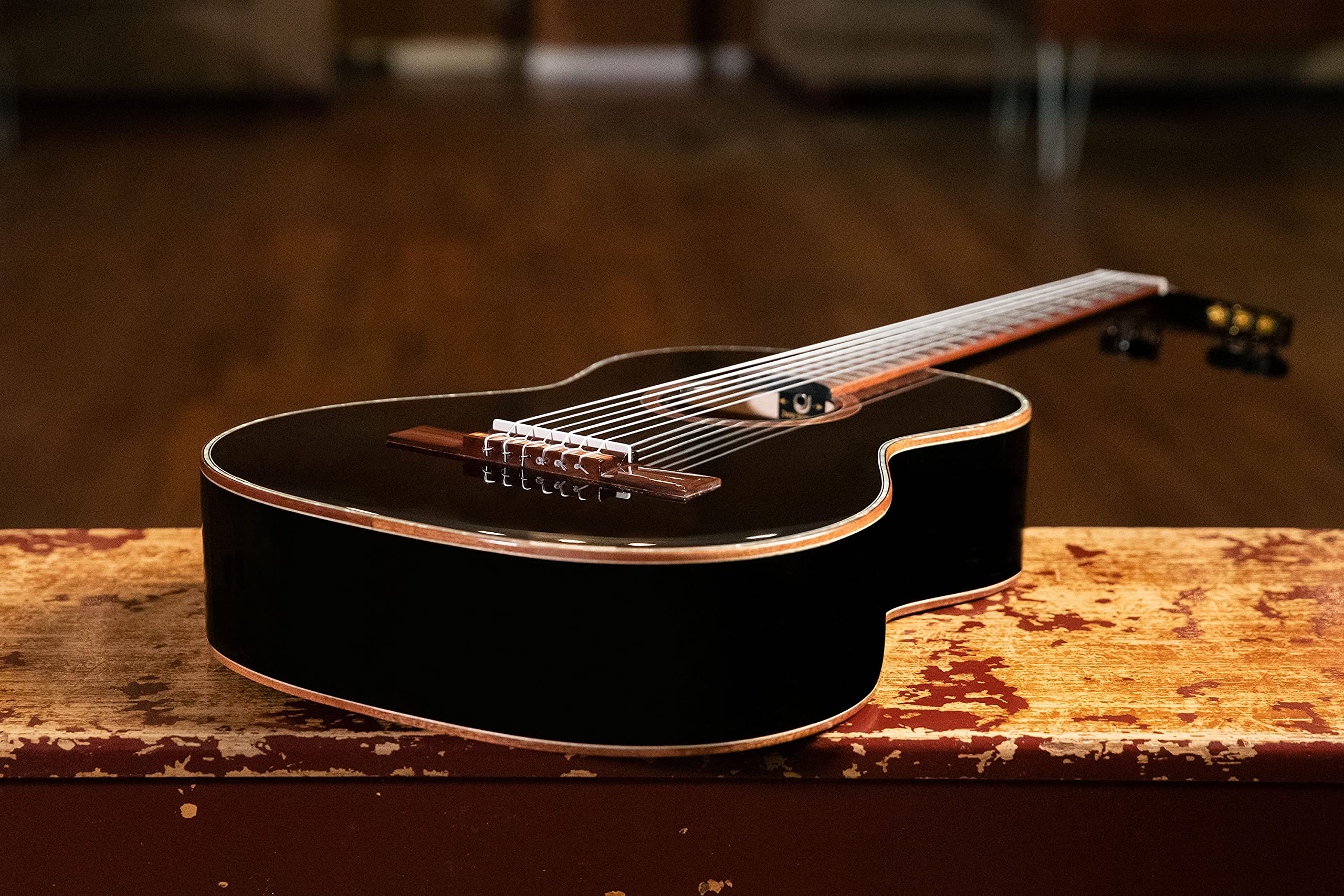 ortega-guitars-r221bk-3-4-chitarra-classica-concerto-3-4-nera-mogano-abete-con-g image 2