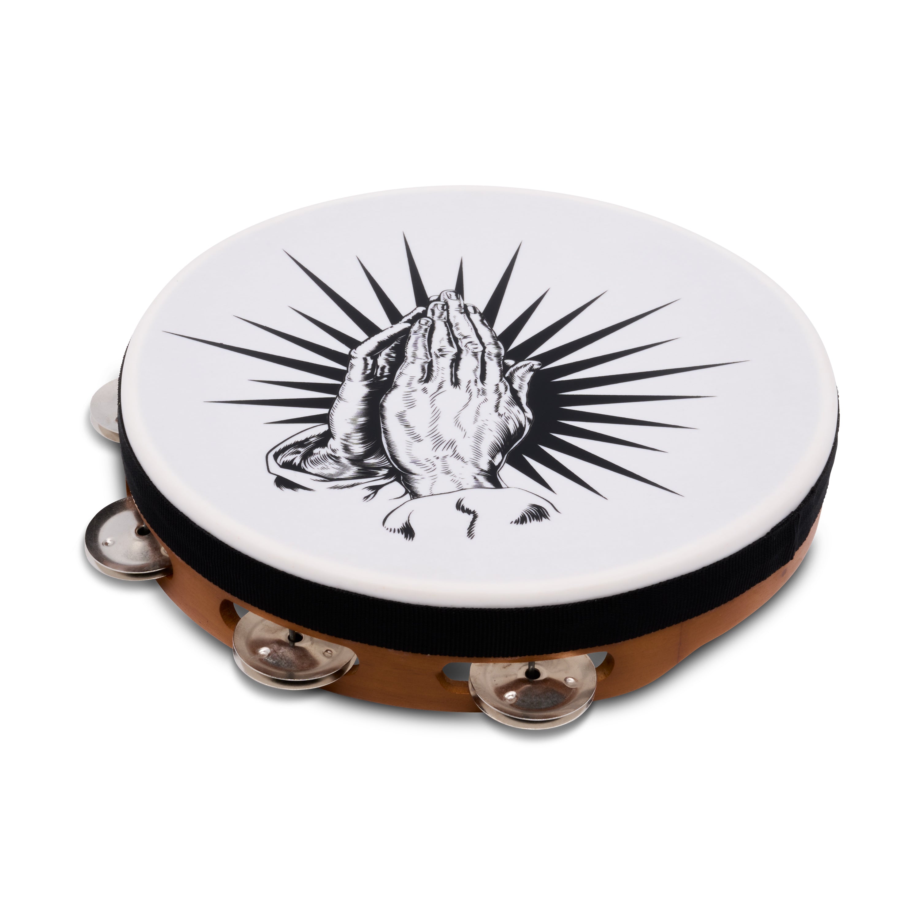 latin-percussion-praying-hands-tamburello-10-in-mogano-8-sonagli image 2