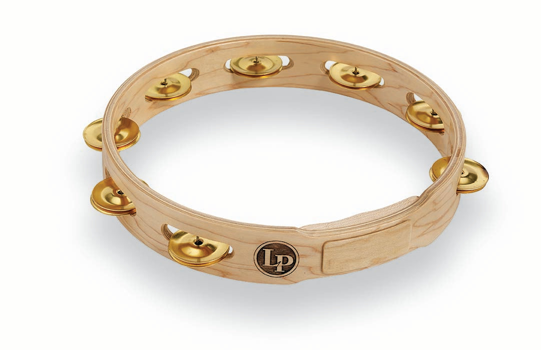 latin-percussion-tamburello-10-legno-acero-singola-fila-ottone image 1