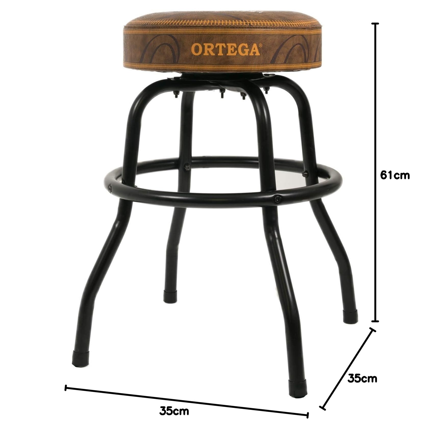 ortega-guitars-obs24v2-sgabello-palco-imbottito-girevole-61-cm-vintage-brown image 3