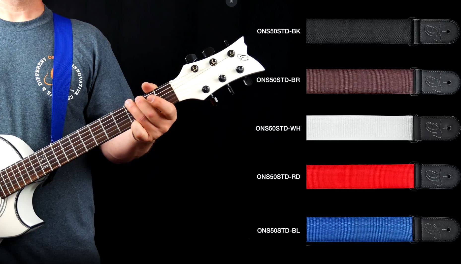 ortega-guitars-nylon-straps-series-ons50std-rd-tracolla-nylon-chitarra-rosso image 2